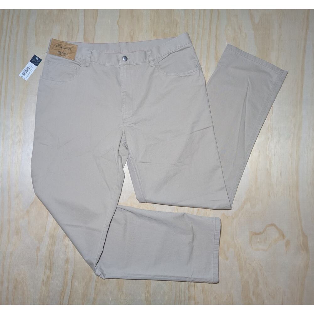 Roundtree & Yorke Men's 38x34 Casuals Straight Fit Khaki Pants 100% Cotton NEW